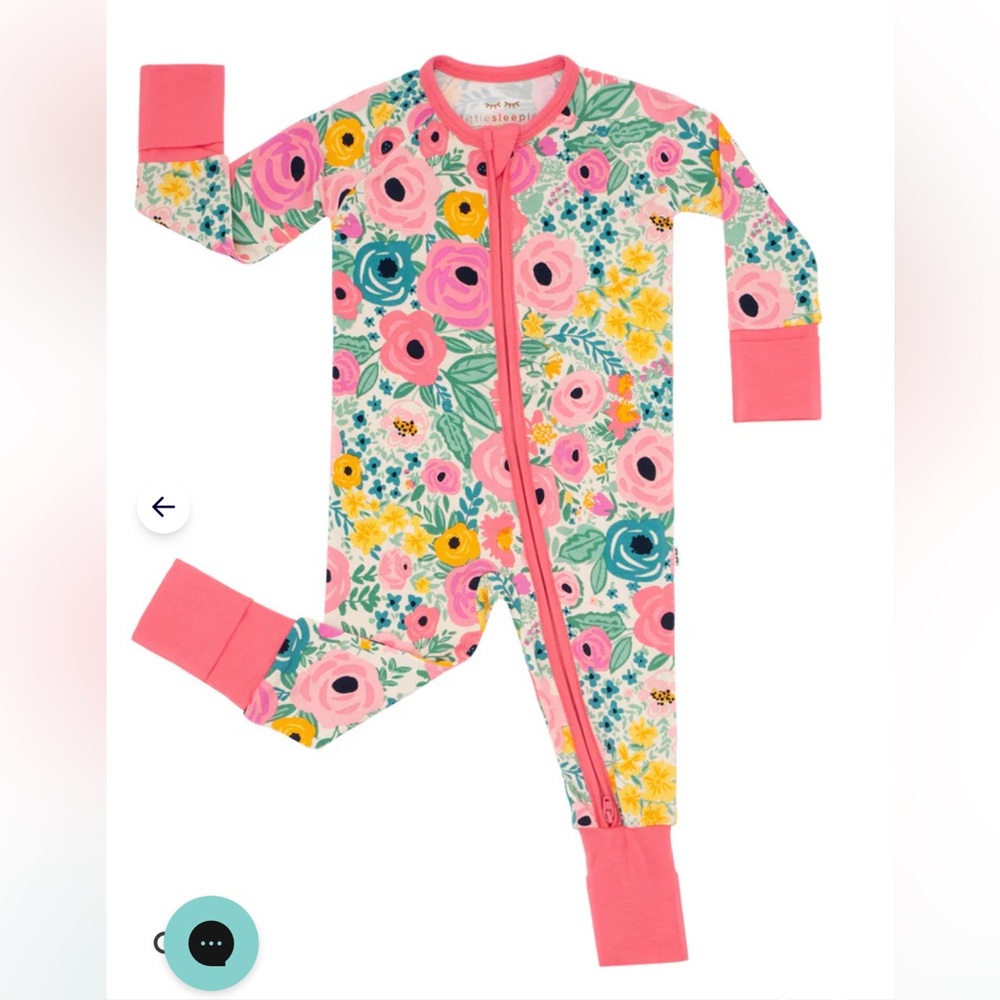 NWT Little Sleepies Preemie secret garden print zippy